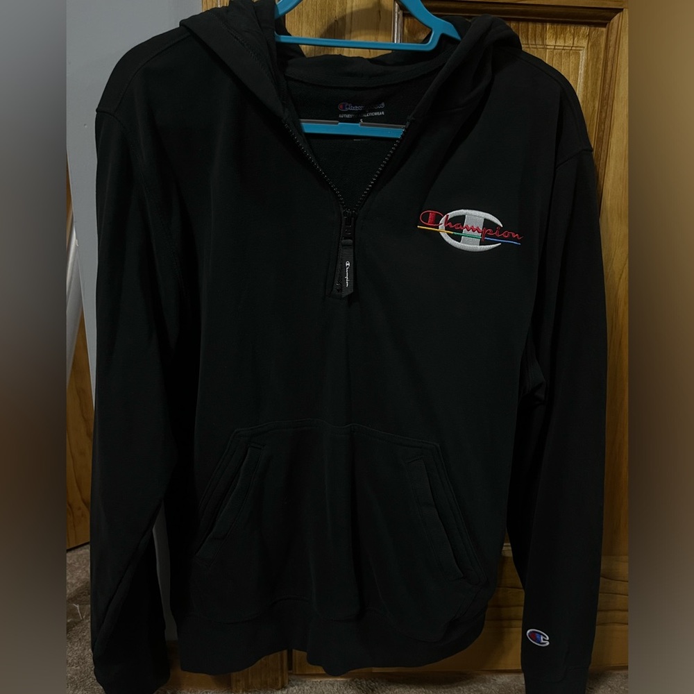 Black Champion Quarter Zip